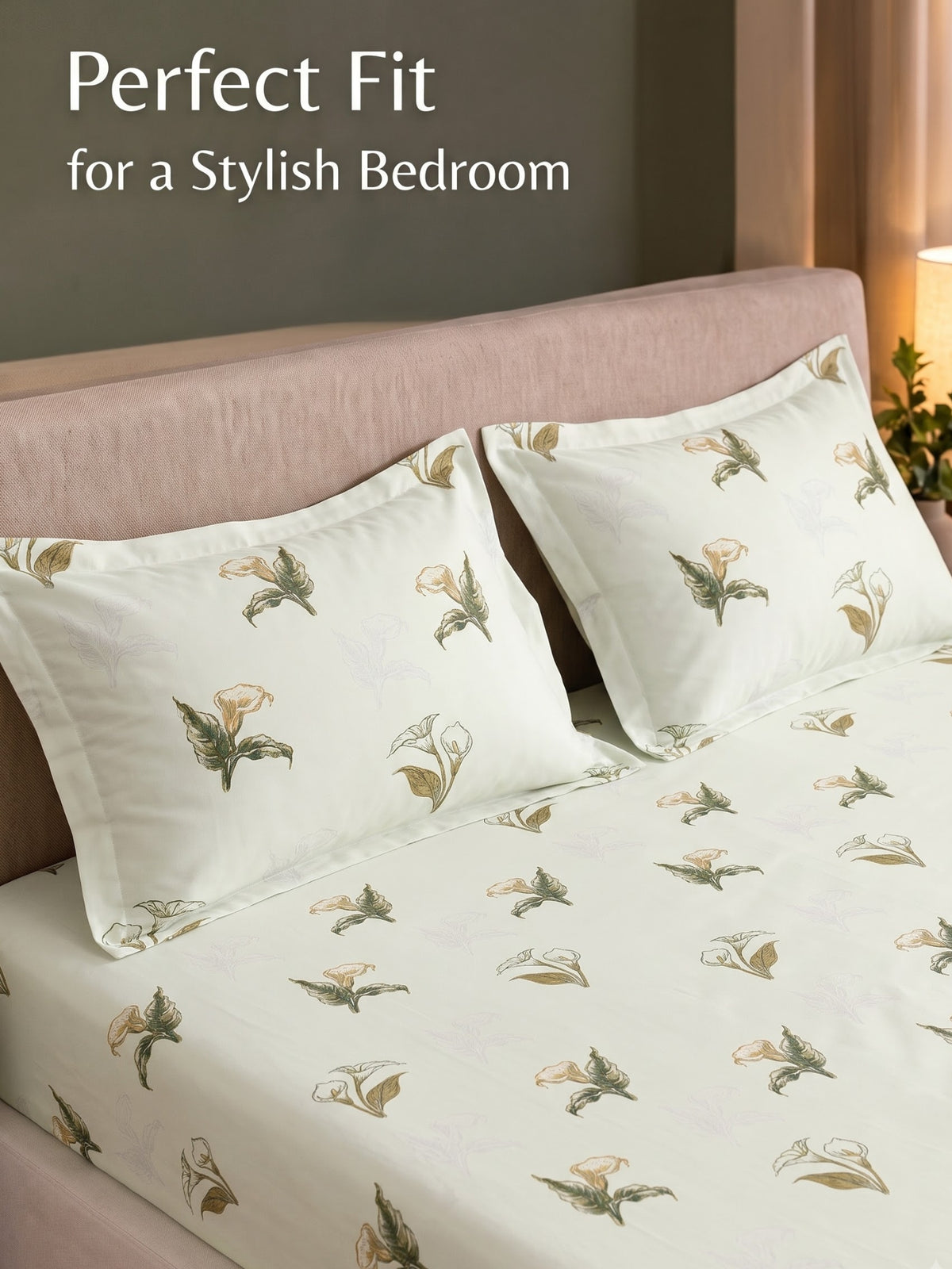 Noeul Home 100% Cotton King Size Bedsheet | 210 TC Soft & Breathable Fabric | 108 x 108 Inches | 2 Pillow Covers Included