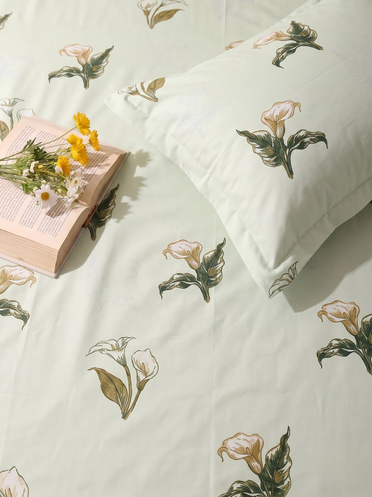 Noeul Home 100% Cotton King Size Bedsheet | 210 TC Soft & Breathable Fabric | 108 x 108 Inches | 2 Pillow Covers Included
