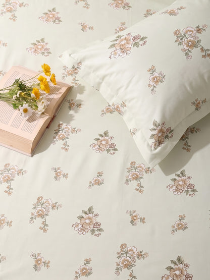 Noeul Home 100% Cotton King Size Bedsheet | 210 TC Soft & Breathable Fabric | 108 x 108 Inches | 2 Pillow Covers Included