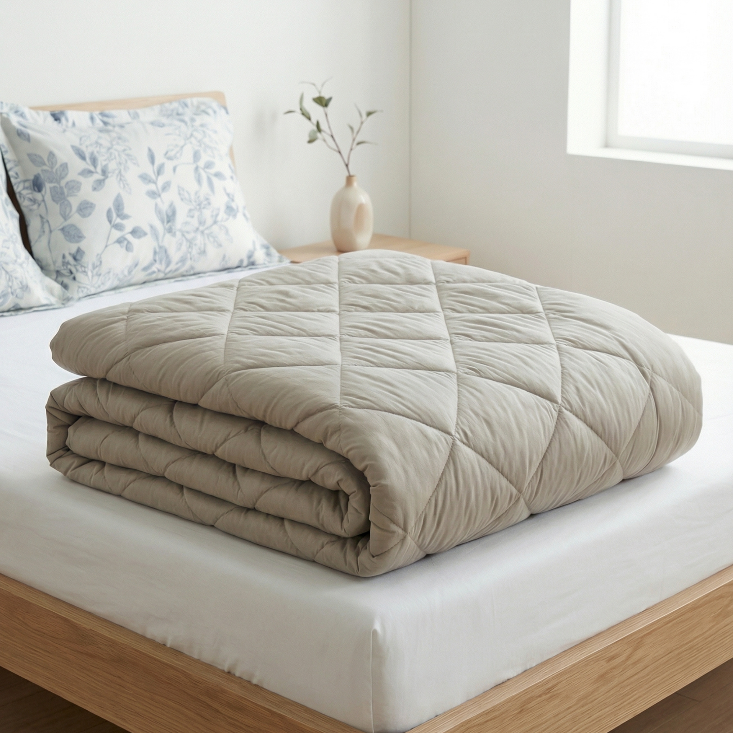 Impress Premium 150 GSM Quilted Solid Comforter for Double Bed |  90 x 100 Inch | Creamy Latte
