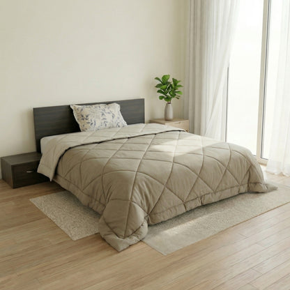 Impress Premium 150 GSM Quilted Solid Comforter for Single Bed |  60 x 90 Inch | Creamy Latte