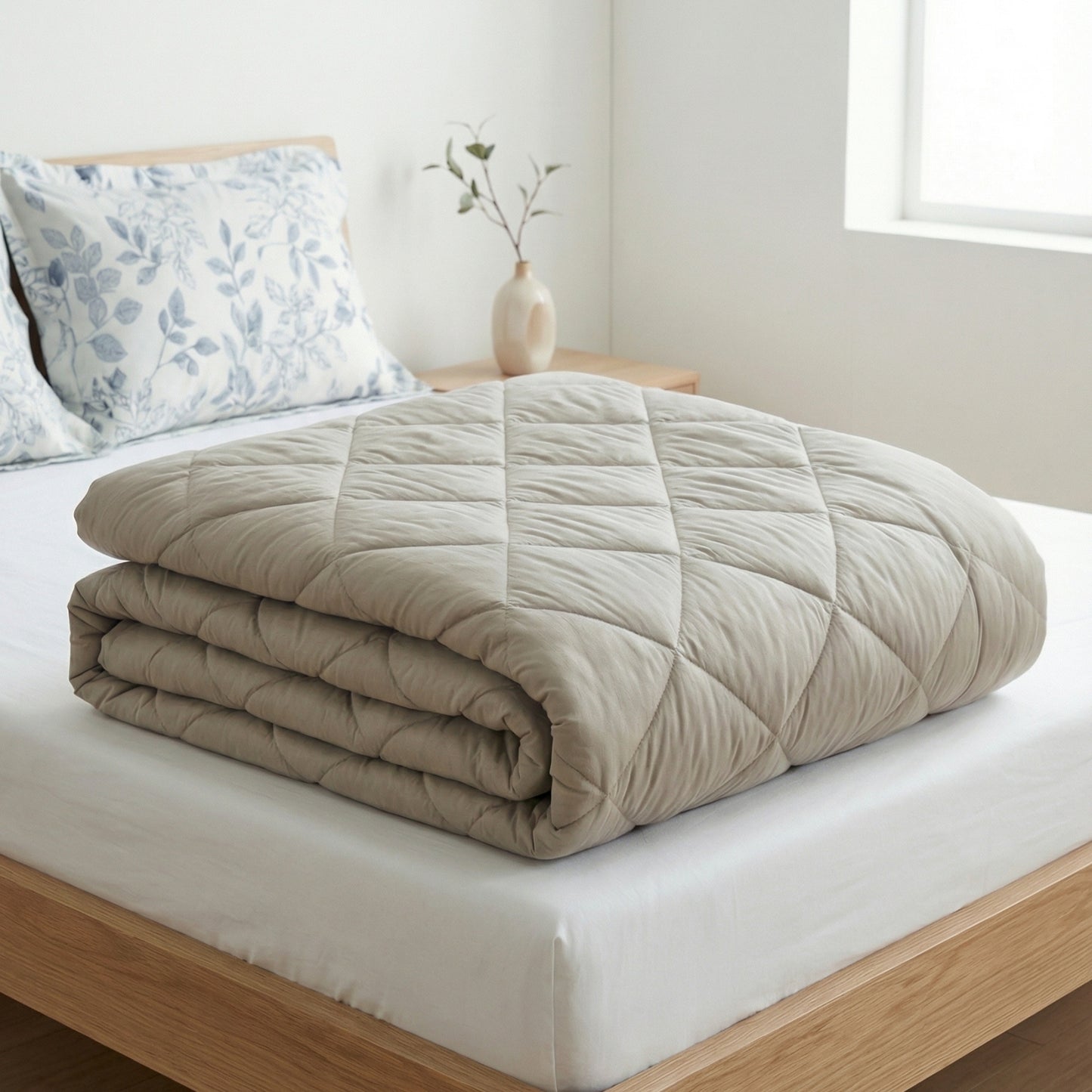Impress Premium 150 GSM Quilted Solid Comforter for Single Bed |  60 x 90 Inch | Creamy Latte