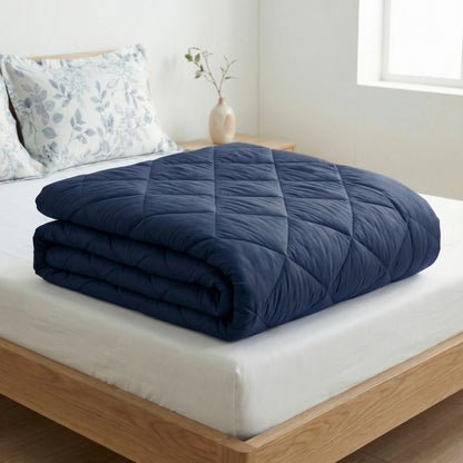 Impress Premium 150 GSM Quilted Solid Comforter for Single Bed |60 x 90 Inch | Midnight Blue