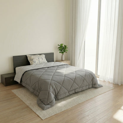 Impress Premium 150 GSM Quilted Solid Comforter for Single Bed | 60 x 90 Inch | Frost Grey