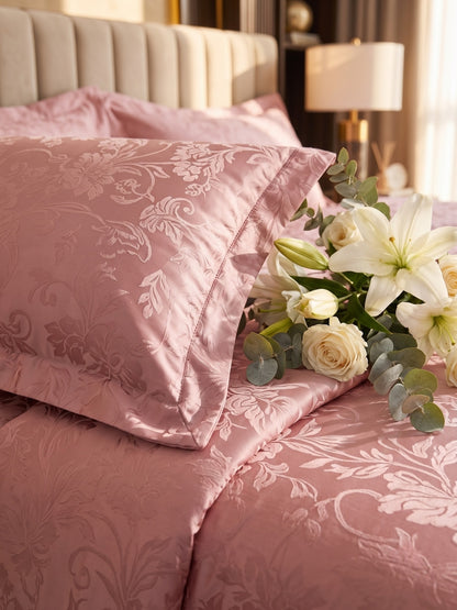 Signature 100% Cotton Luxury King Size Bedsheet | 300 TC Premium Jacquard Weave | 108 x 108 Inches|Light copper
