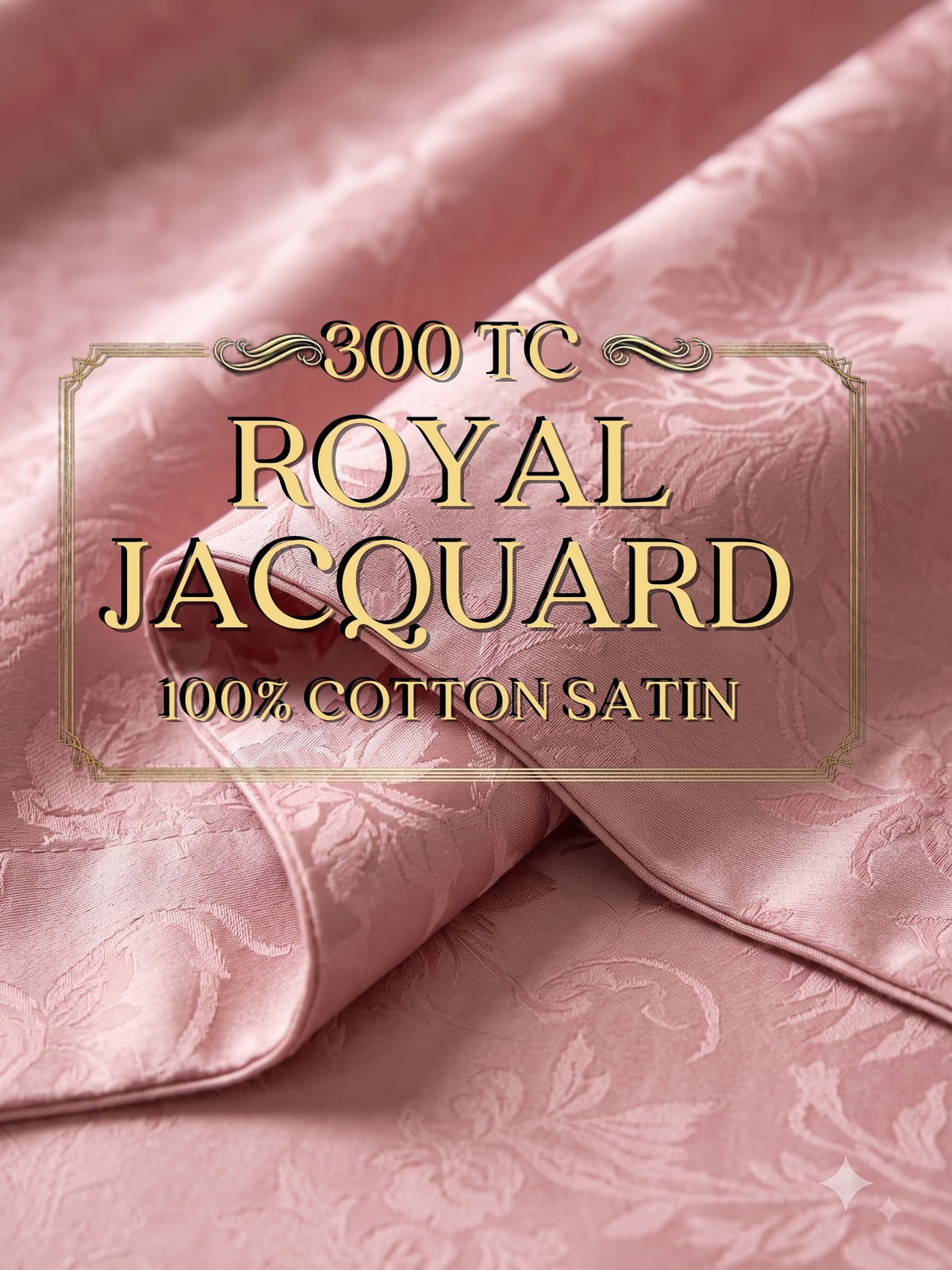 Signature 100% Cotton Luxury King Size Bedsheet | 300 TC Premium Jacquard Weave | 108 x 108 Inches|Light copper