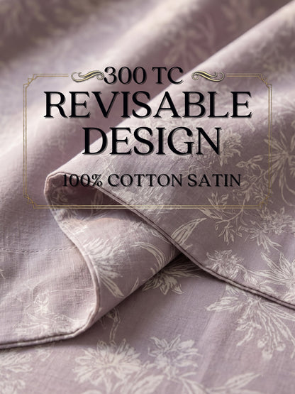 Royale Collection Reversible King Size Bedsheet | 100% Cotton 300 TC Two-Tone Jacquard Weave | 108 x 108 Inches|Tropical indigo