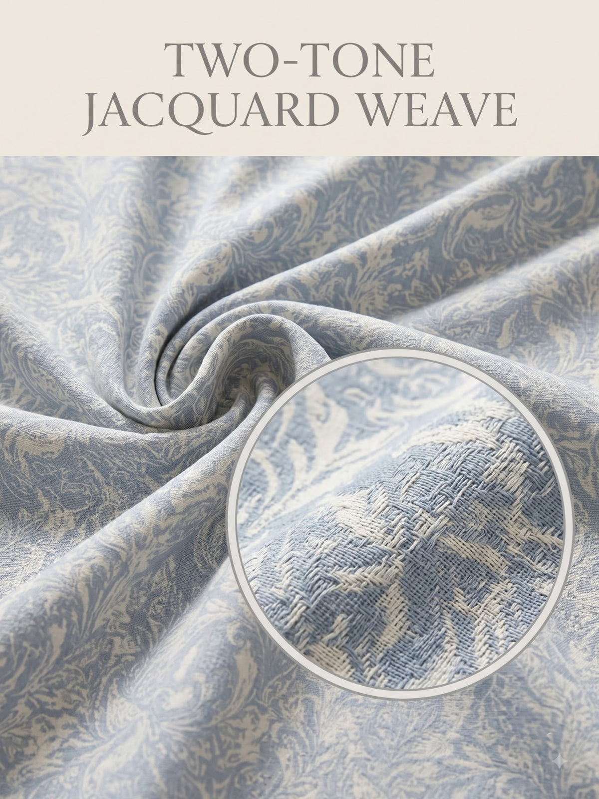 Royale Collection Reversible King Size Bedsheet | 100% Cotton 300 TC Two-Tone Jacquard Weave | 108 x 108 Inches| Teal Blue
