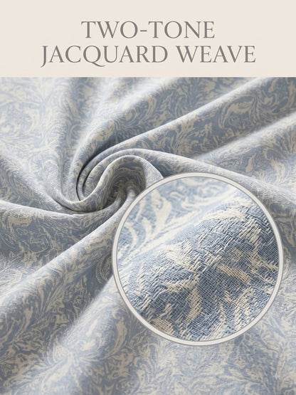 Royale Collection Reversible King Size Bedsheet | 100% Cotton 300 TC Two-Tone Jacquard Weave | 108 x 108 Inches| Teal Blue