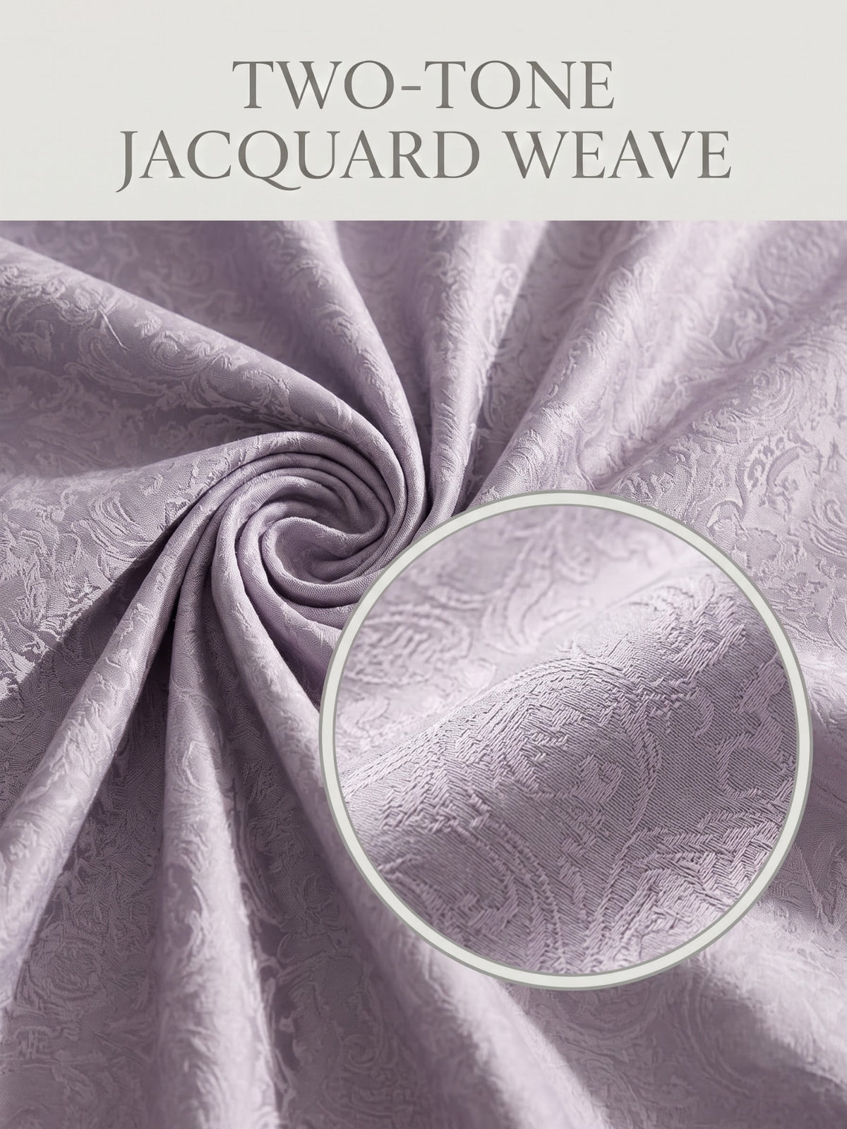 Royale Collection Reversible King Size Bedsheet | 100% Cotton 300 TC Two-Tone Jacquard Weave | 108 x 108 Inches|Floral Lavender