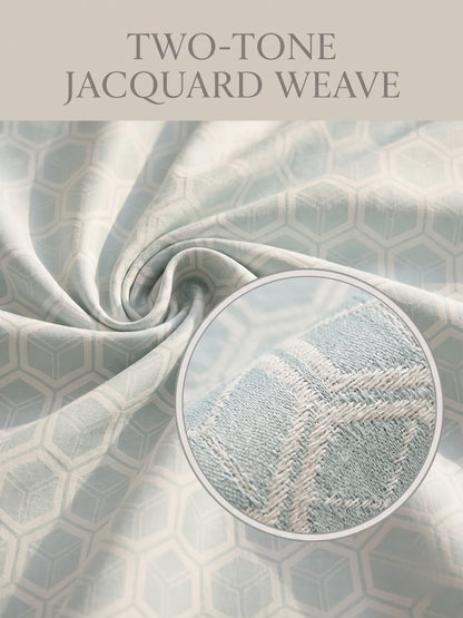Royale Collection Reversible King Size Bedsheet | 100% Cotton 300 TC Two-Tone Jacquard Weave | 108 x 108 Inches| Light Teal