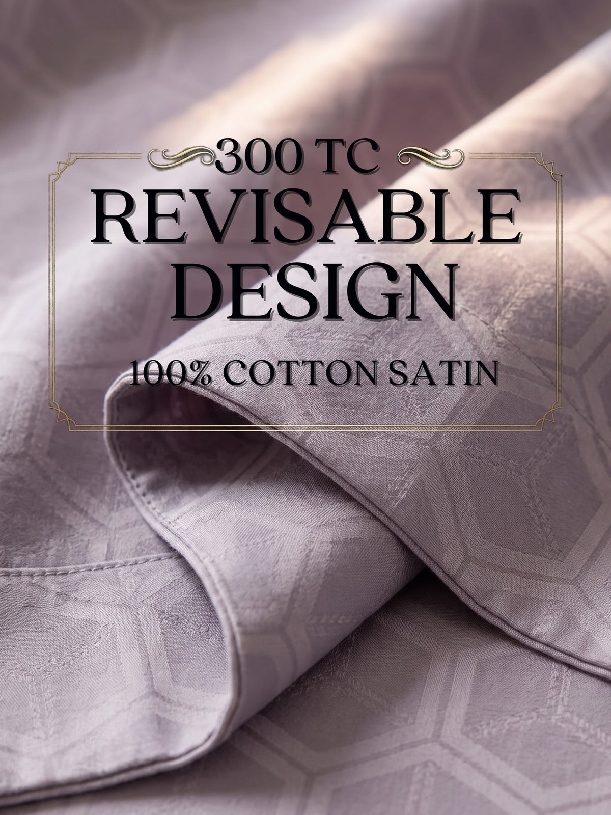 Royale Collection Reversible King Size Bedsheet | 100% Cotton 300 TC Two-Tone Jacquard Weave | 108 x 108 Inches|Fawn Brown