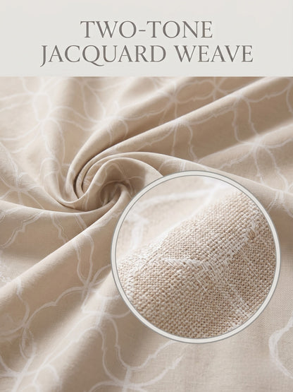 Royale Collection Reversible King Size Bedsheet | 100% Cotton 300 TC Two-Tone Jacquard Weave | 108 x 108 Inches|Creamy Beige