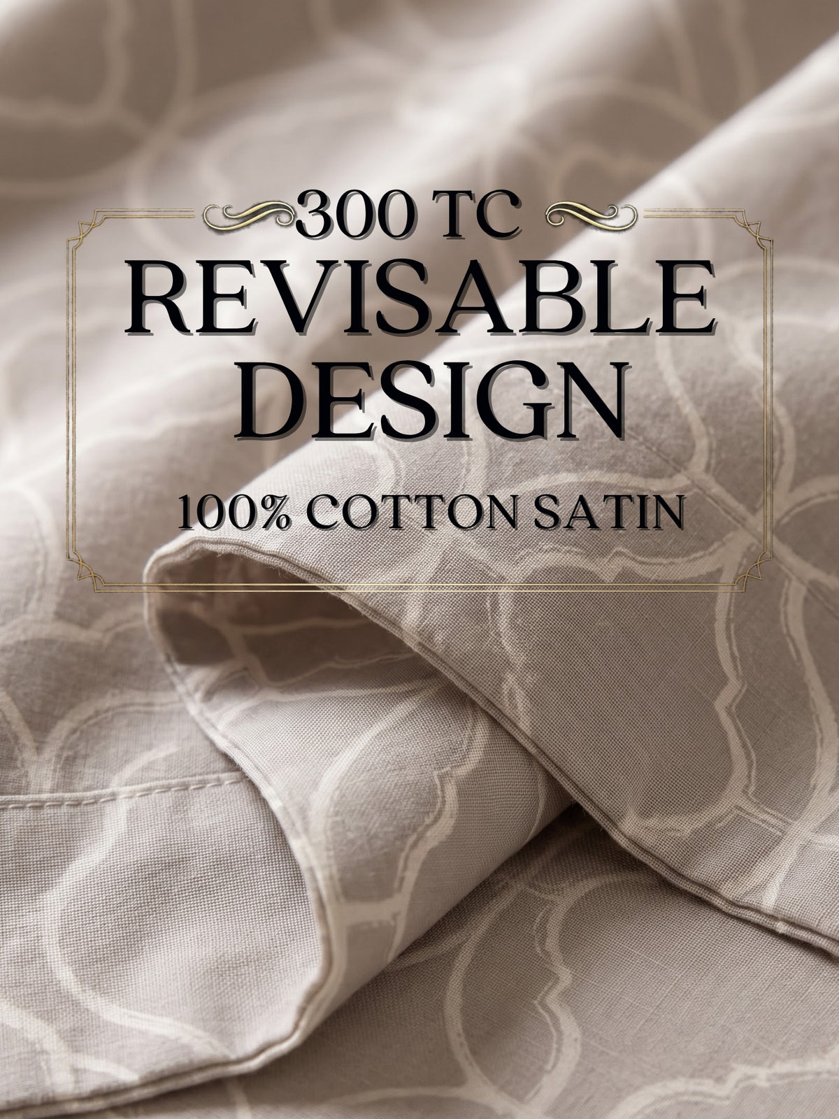 Royale Collection Reversible King Size Bedsheet | 100% Cotton 300 TC Two-Tone Jacquard Weave | 108 x 108 Inches| Brown