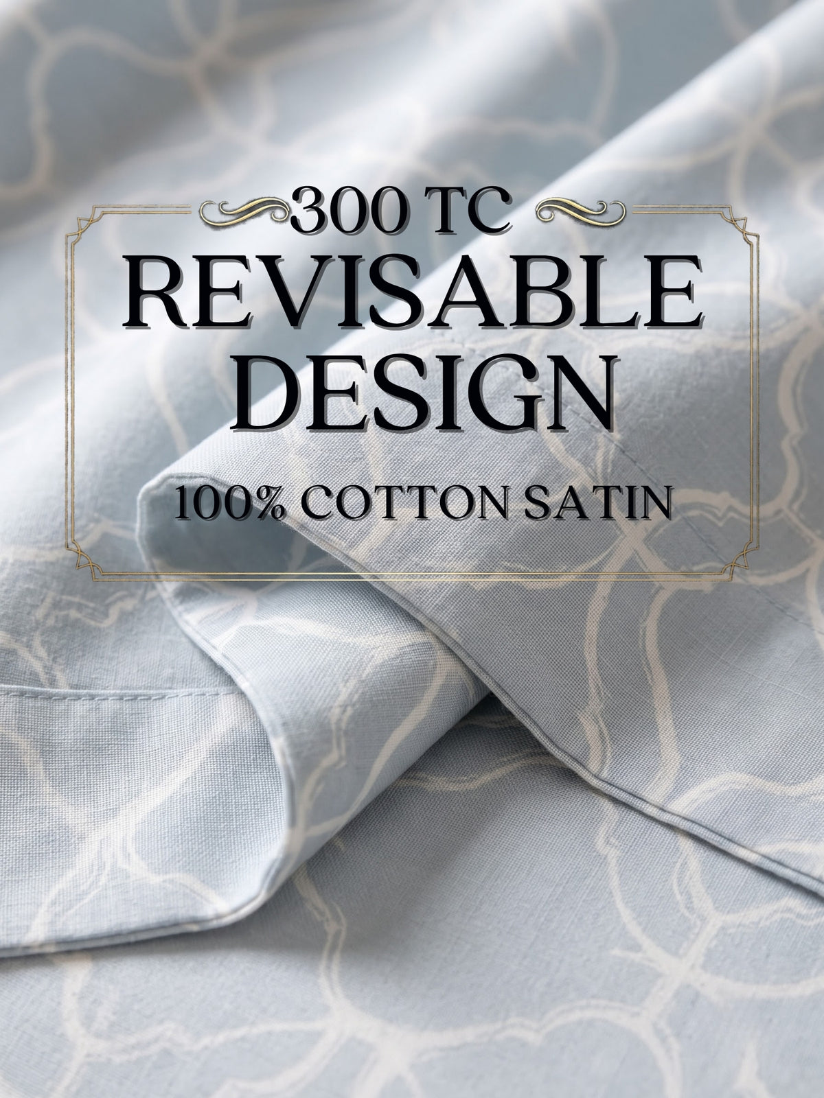 Royale Collection Reversible King Size Bedsheet | 100% Cotton 300 TC Two-Tone Jacquard Weave | 108 x 108 Inches|Teal Green