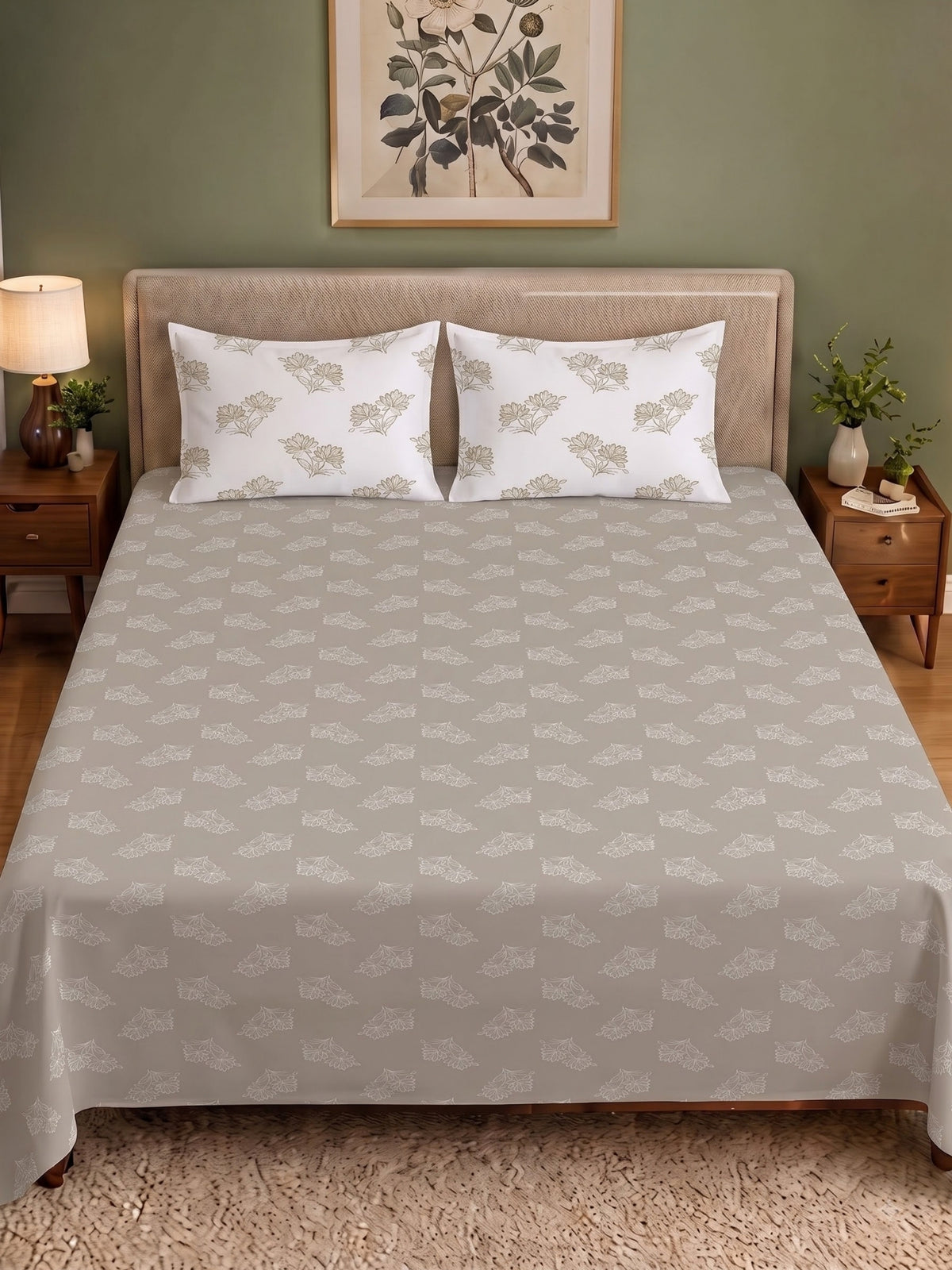 Premium 100% Cotton Satin King Size Bedsheet – 210 TC, 108 x 108 Inch| Milky brown