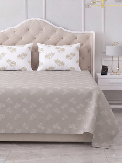Premium 100% Cotton Satin King Size Bedsheet – 210 TC, 108 x 108 Inch| Milky brown