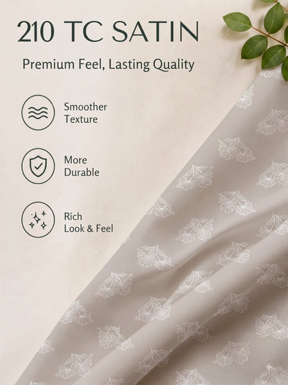 Premium 100% Cotton Satin King Size Bedsheet – 210 TC, 108 x 108 Inch| Milky brown