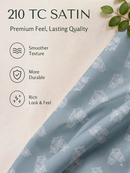 Premium 100% Cotton Satin King Size Bedsheet – 210 TC, 108 x 108 Inch| Bondi blue