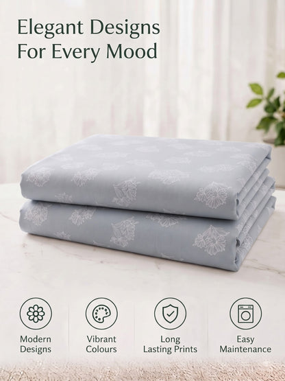 Premium 100% Cotton Satin King Size Bedsheet – 210 TC, 108 x 108 Inch| Grey