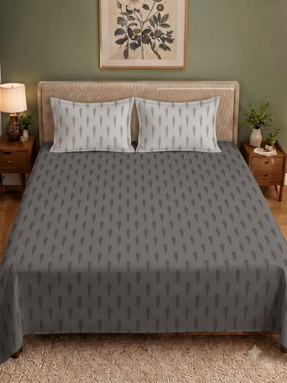 Premium 100% Cotton Satin King Size Bedsheet – 210 TC, 108 x 108 Inch| Dark Grey