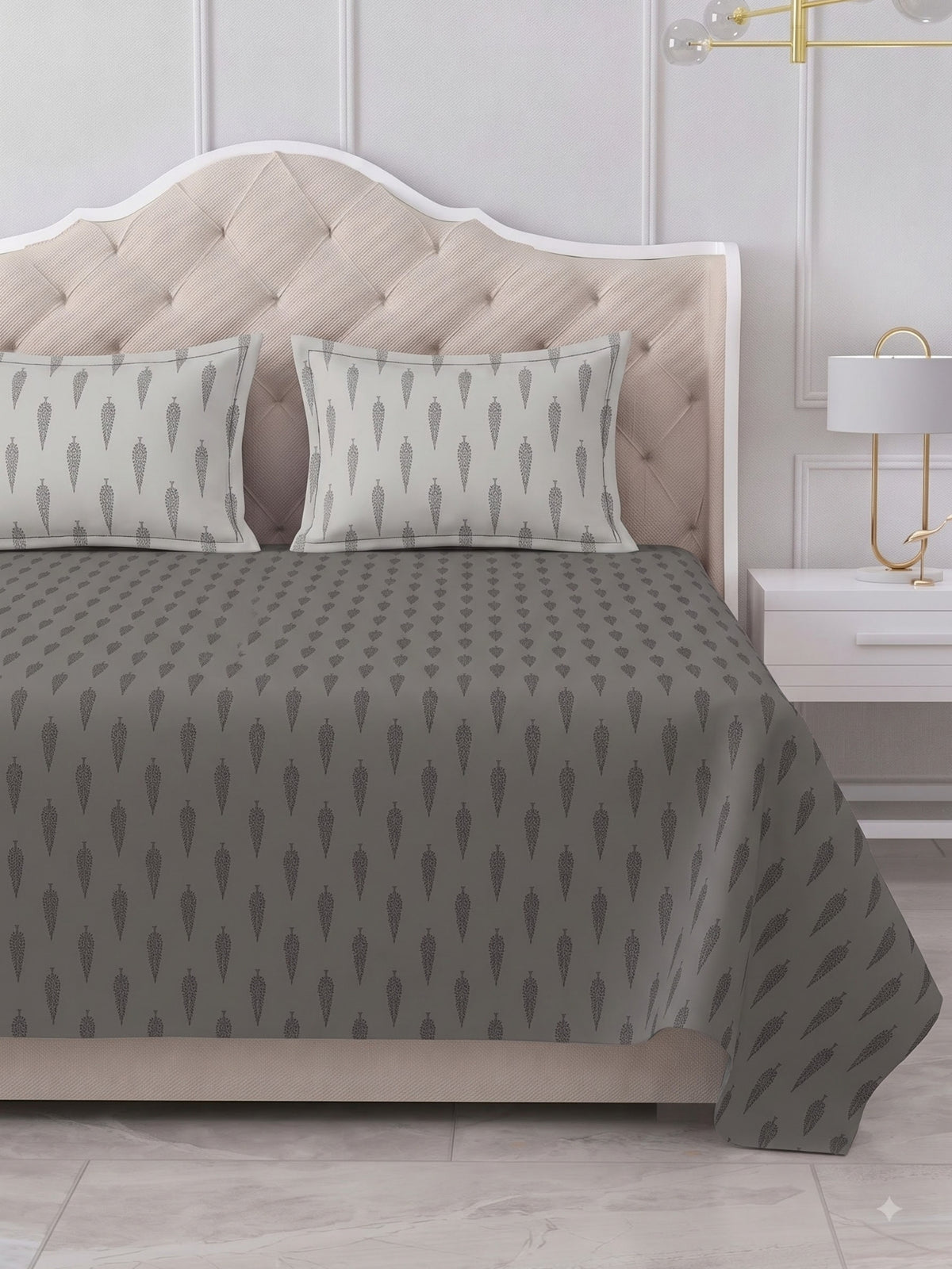 Premium 100% Cotton Satin King Size Bedsheet – 210 TC, 108 x 108 Inch| Dark Grey