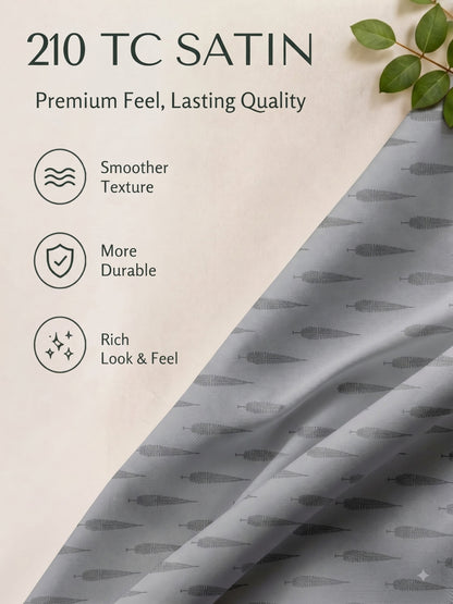 Premium 100% Cotton Satin King Size Bedsheet – 210 TC, 108 x 108 Inch| Dark Grey