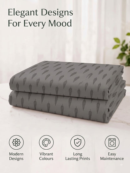 Premium 100% Cotton Satin King Size Bedsheet – 210 TC, 108 x 108 Inch| Dark Grey