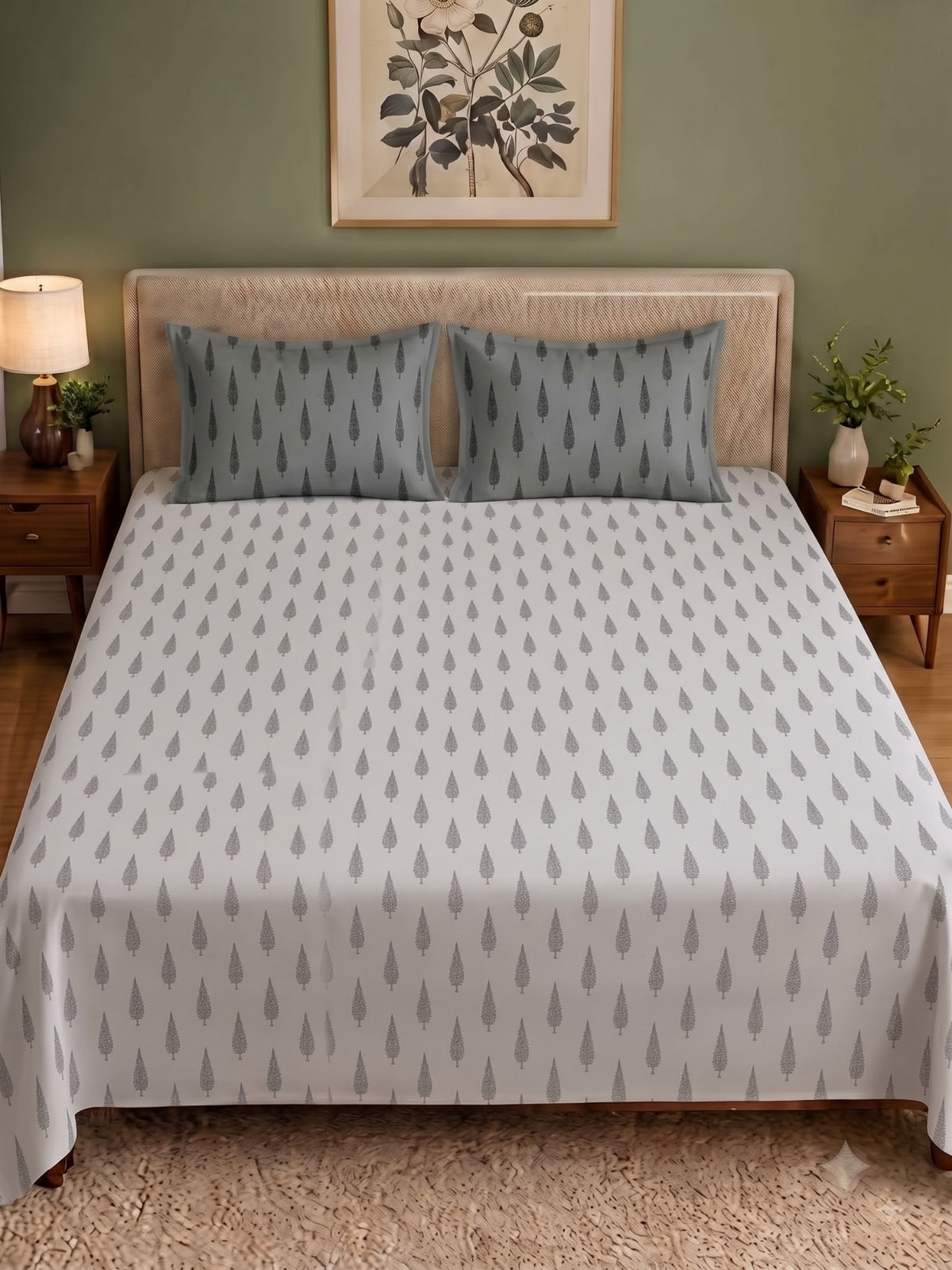 Premium 100% Cotton Satin King Size Bedsheet – 210 TC, 108 x 108 Inch| Light Grey
