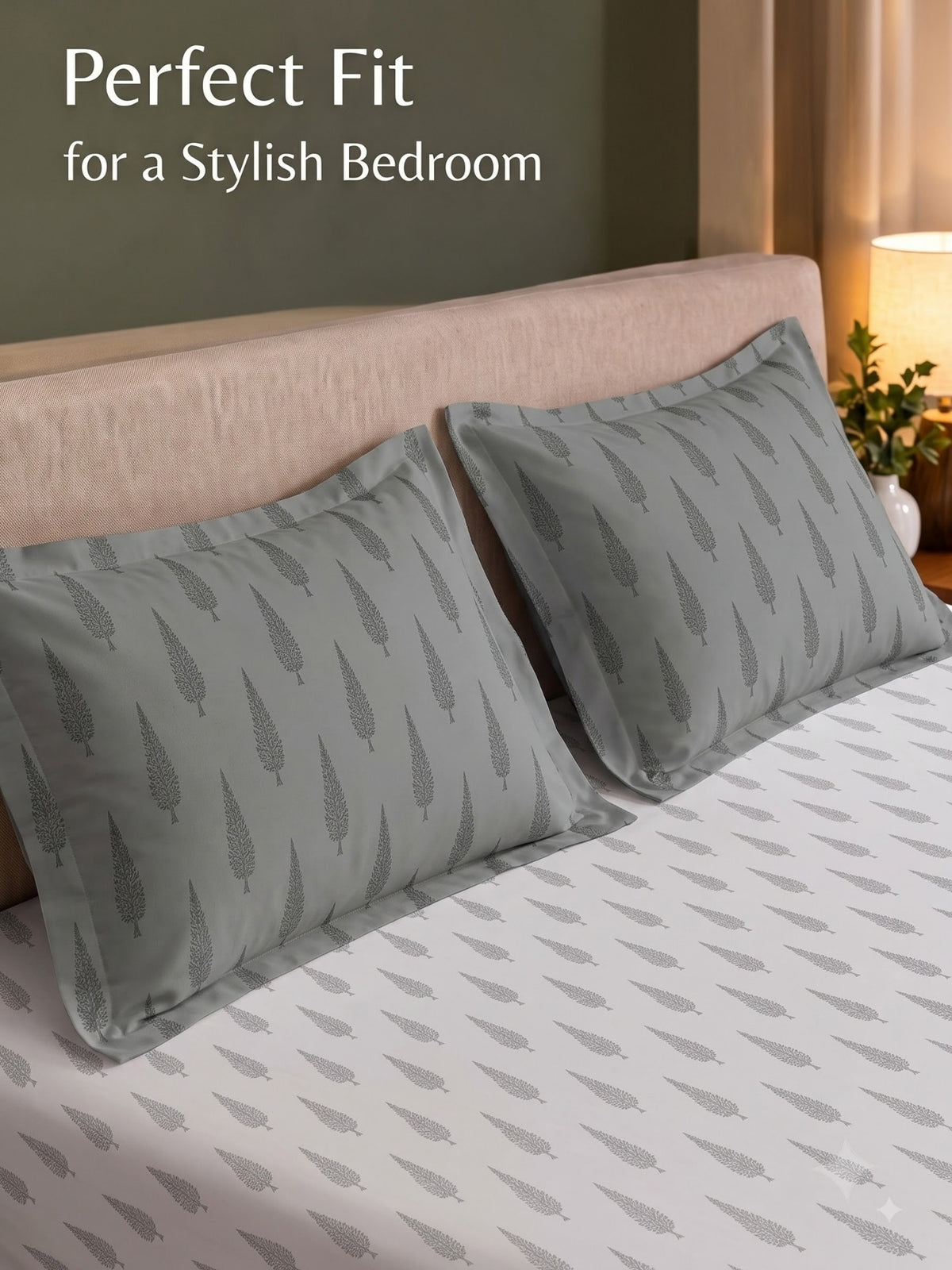 Premium 100% Cotton Satin King Size Bedsheet – 210 TC, 108 x 108 Inch| Light Grey