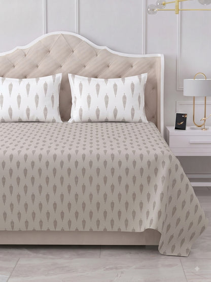 Premium 100% Cotton Satin King Size Bedsheet – 210 TC, 108 x 108 Inch| Light brown