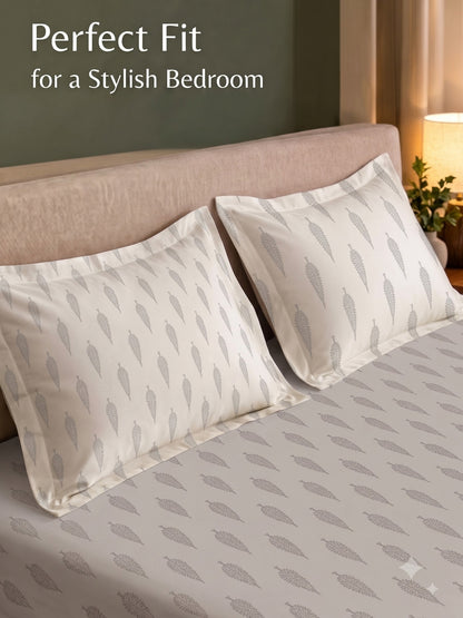 Premium 100% Cotton Satin King Size Bedsheet – 210 TC, 108 x 108 Inch| Light brown