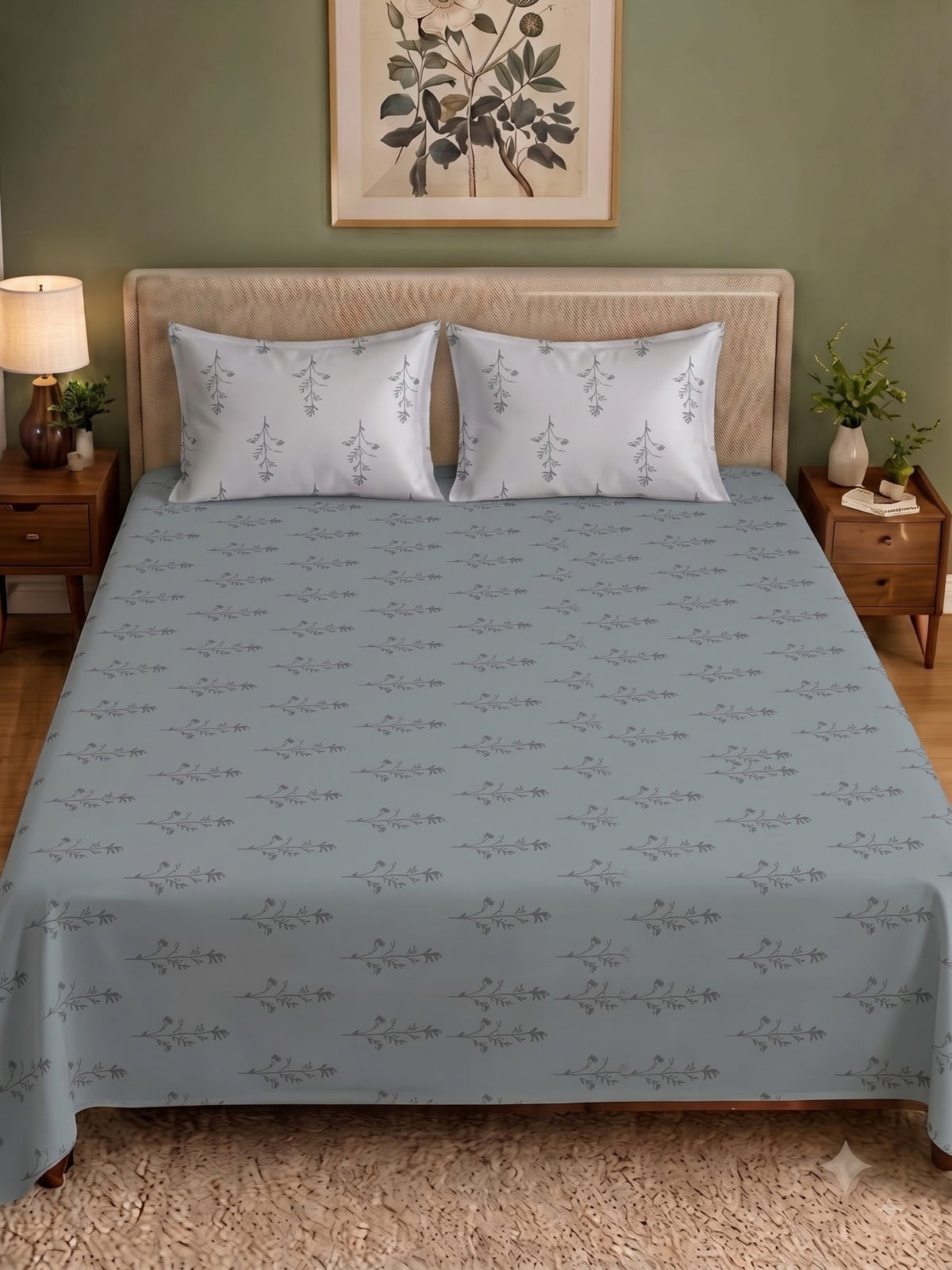 Premium 100% Cotton Satin King Size Bedsheet – 210 TC, 108 x 108 Inch| Grey