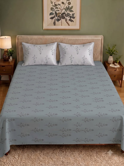 Premium 100% Cotton Satin King Size Bedsheet – 210 TC, 108 x 108 Inch| Grey