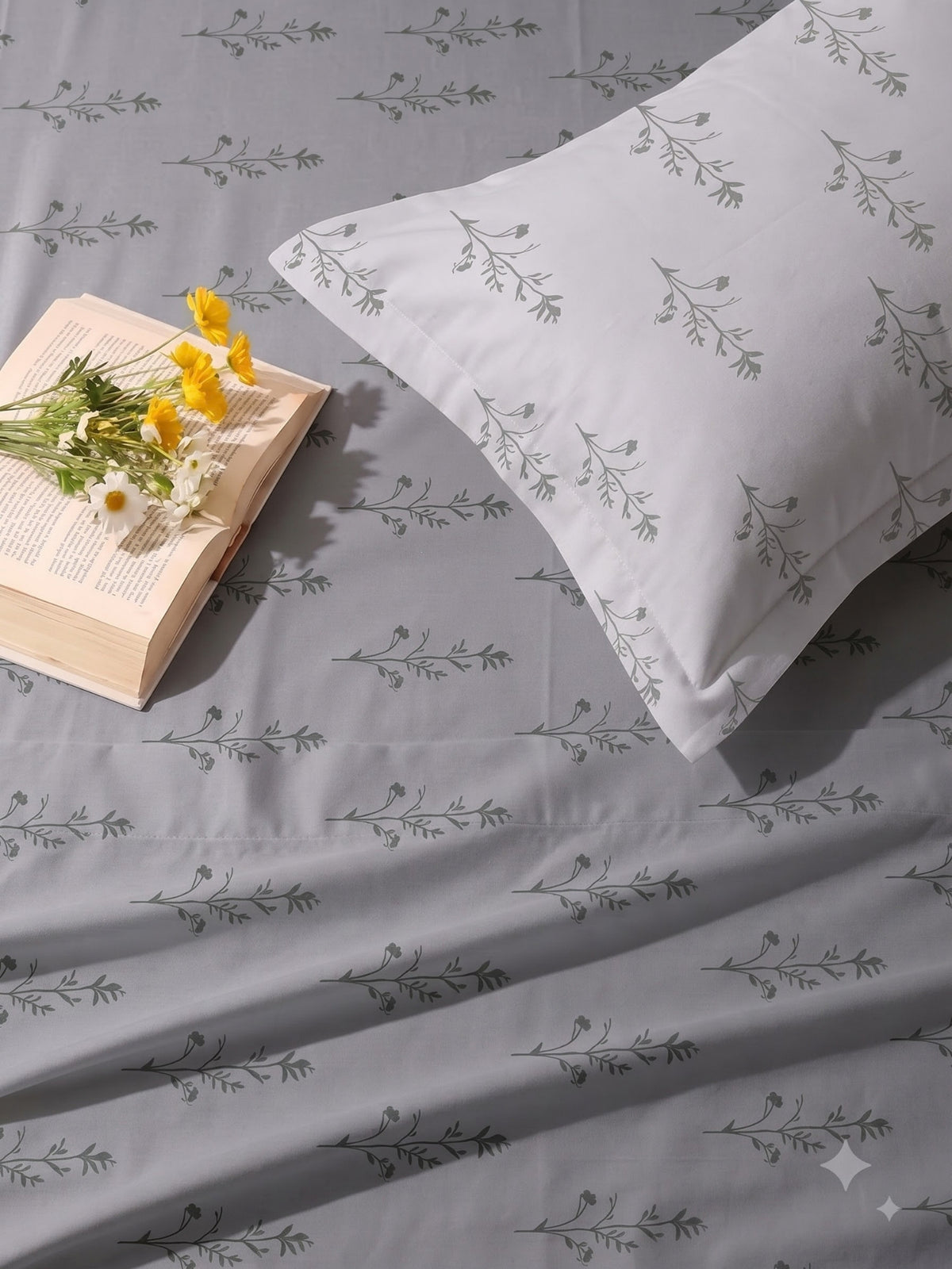 Premium 100% Cotton Satin King Size Bedsheet – 210 TC, 108 x 108 Inch| Grey