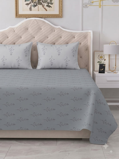 Premium 100% Cotton Satin King Size Bedsheet – 210 TC, 108 x 108 Inch| Grey