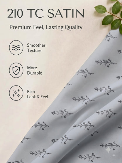 Premium 100% Cotton Satin King Size Bedsheet – 210 TC, 108 x 108 Inch| Grey