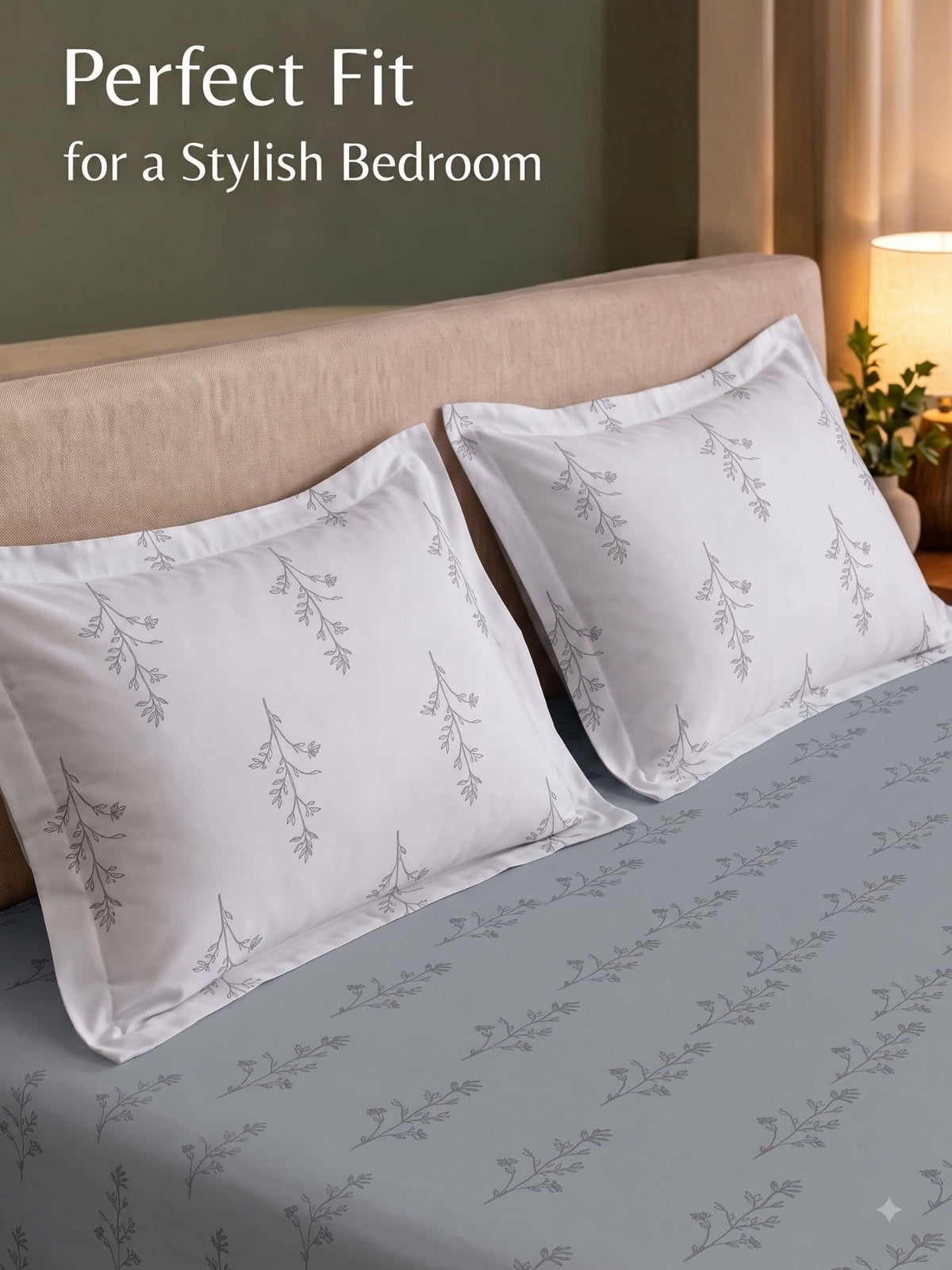 Premium 100% Cotton Satin King Size Bedsheet – 210 TC, 108 x 108 Inch| Grey