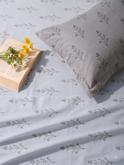 Premium 100% Cotton Satin King Size Bedsheet – 210 TC, 108 x 108 Inch| Light grey