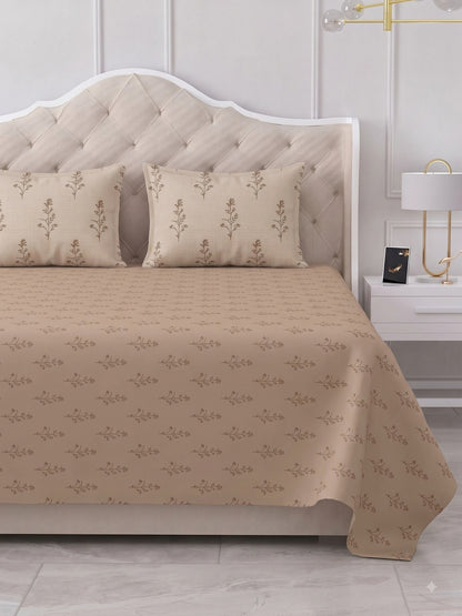 Premium 100% Cotton Satin King Size Bedsheet – 210 TC, 108 x 108 Inch| Brown