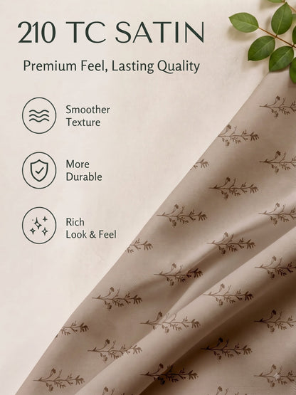 Premium 100% Cotton Satin King Size Bedsheet – 210 TC, 108 x 108 Inch| Brown