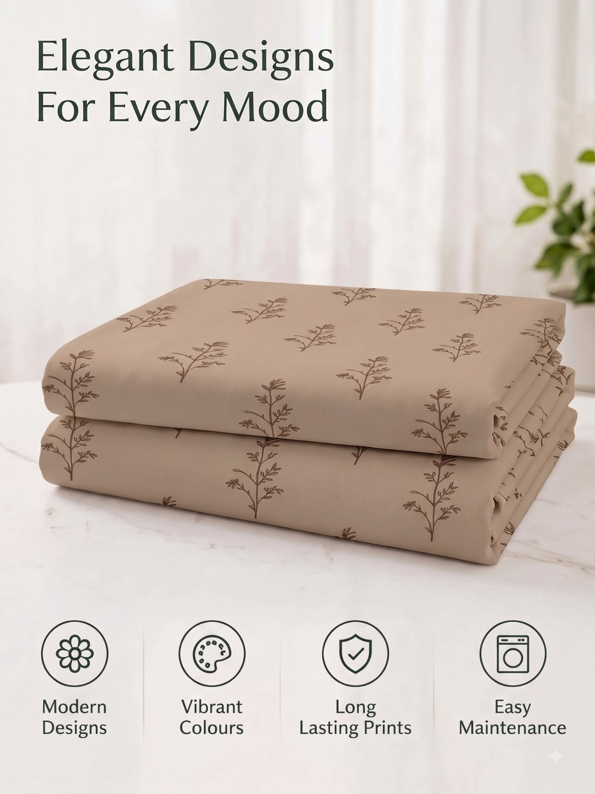 Premium 100% Cotton Satin King Size Bedsheet – 210 TC, 108 x 108 Inch| Brown