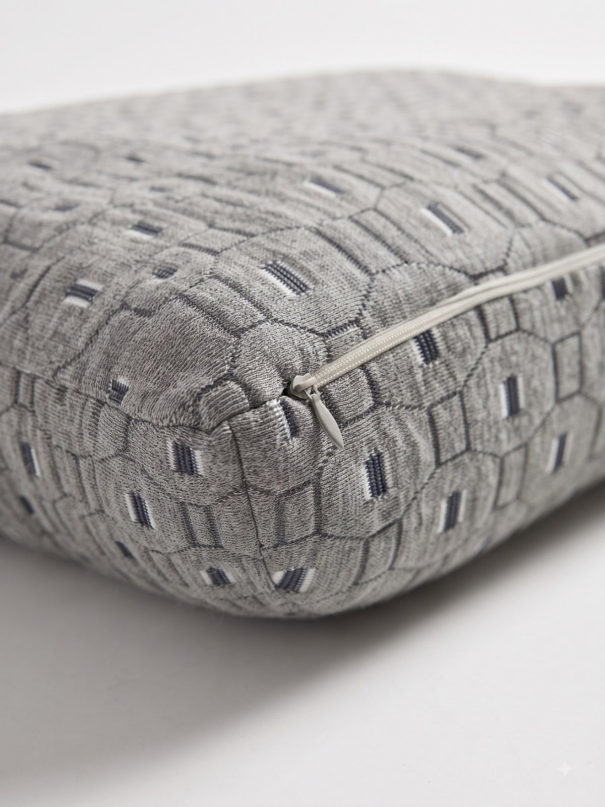 Contour Cervical Memory Foam Pillow | Dual Height 4.5" & 3.5" | 100% Visco-Elastic Memory Foam | Knitted Jacquard Cover | 23.5 x 14.5 Inches | White | Pack of 1