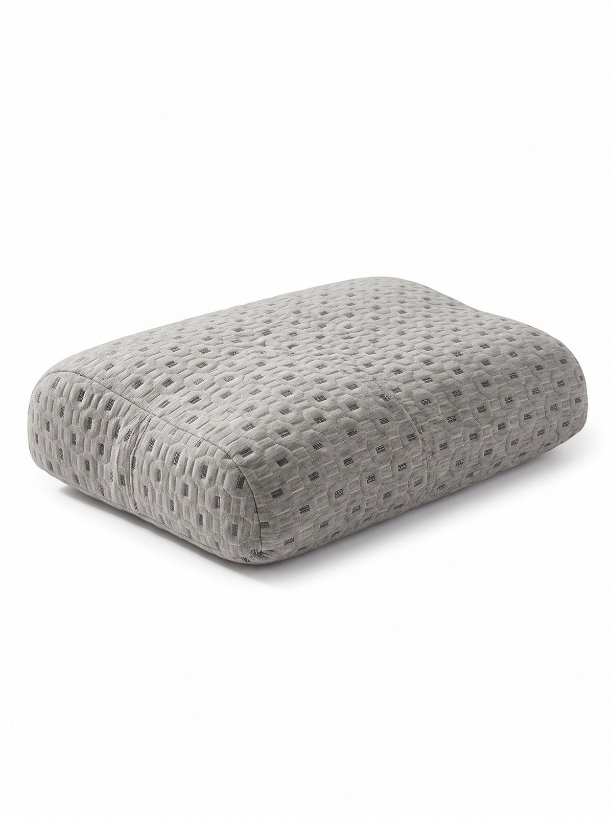 Contour Cervical Memory Foam Pillow | Dual Height 4.5" & 3.5" | 100% Visco-Elastic Memory Foam | Knitted Jacquard Cover | 23.5 x 14.5 Inches | White | Pack of 1