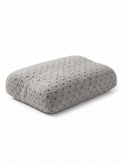 Contour Cervical Memory Foam Pillow | Dual Height 4.5" & 3.5" | 100% Visco-Elastic Memory Foam | Knitted Jacquard Cover | 23.5 x 14.5 Inches | White | Pack of 1