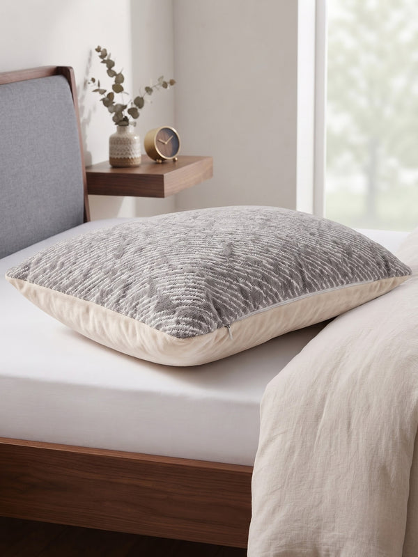Memory Foam Pillow for Sleeping | 100% Visco-Elastic Memory Foam | Neck & Shoulder Support | Knitted Jacquard Cover | 24 x 15.5 x 4 Inches | White | Pack of 1