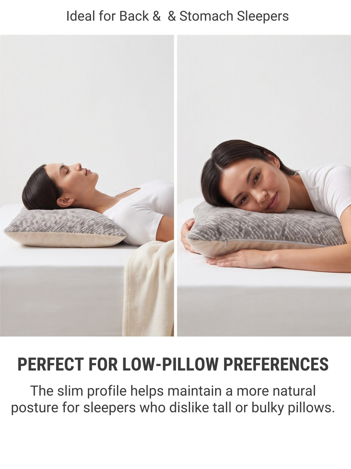 Memory Foam Pillow for Sleeping | 100% Visco-Elastic Memory Foam | Neck & Shoulder Support | Knitted Jacquard Cover | 24 x 15.5 x 4 Inches | White | Pack of 1