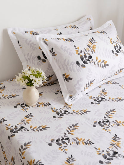 186 TC 100% Cotton Double Bedsheet 90 x 100 Inch with 2 Pillow Cover