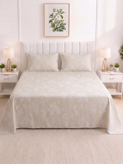 186 TC 100% Cotton Double Bedsheet 90 x 100 Inch with 2 Pillow Cover