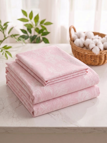 186 TC 100% Cotton Double Bedsheet 90 x 100 Inch with 2 Pillow Cover